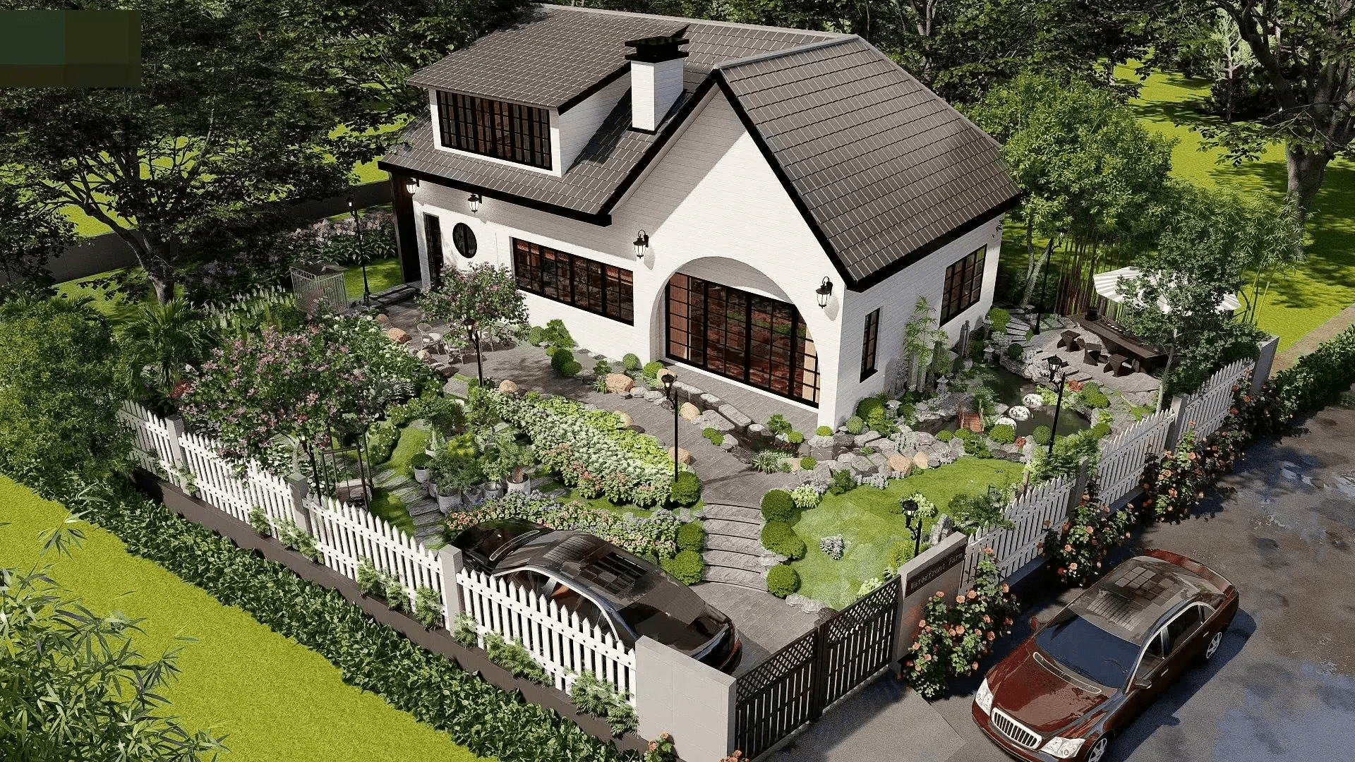 Mẫu nhà vườn cấp 4 đẹp ấn tượng với kiến trúc độc đáo