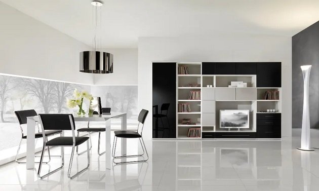 Kiểu vách kết hợp kệ sách tiện dụng