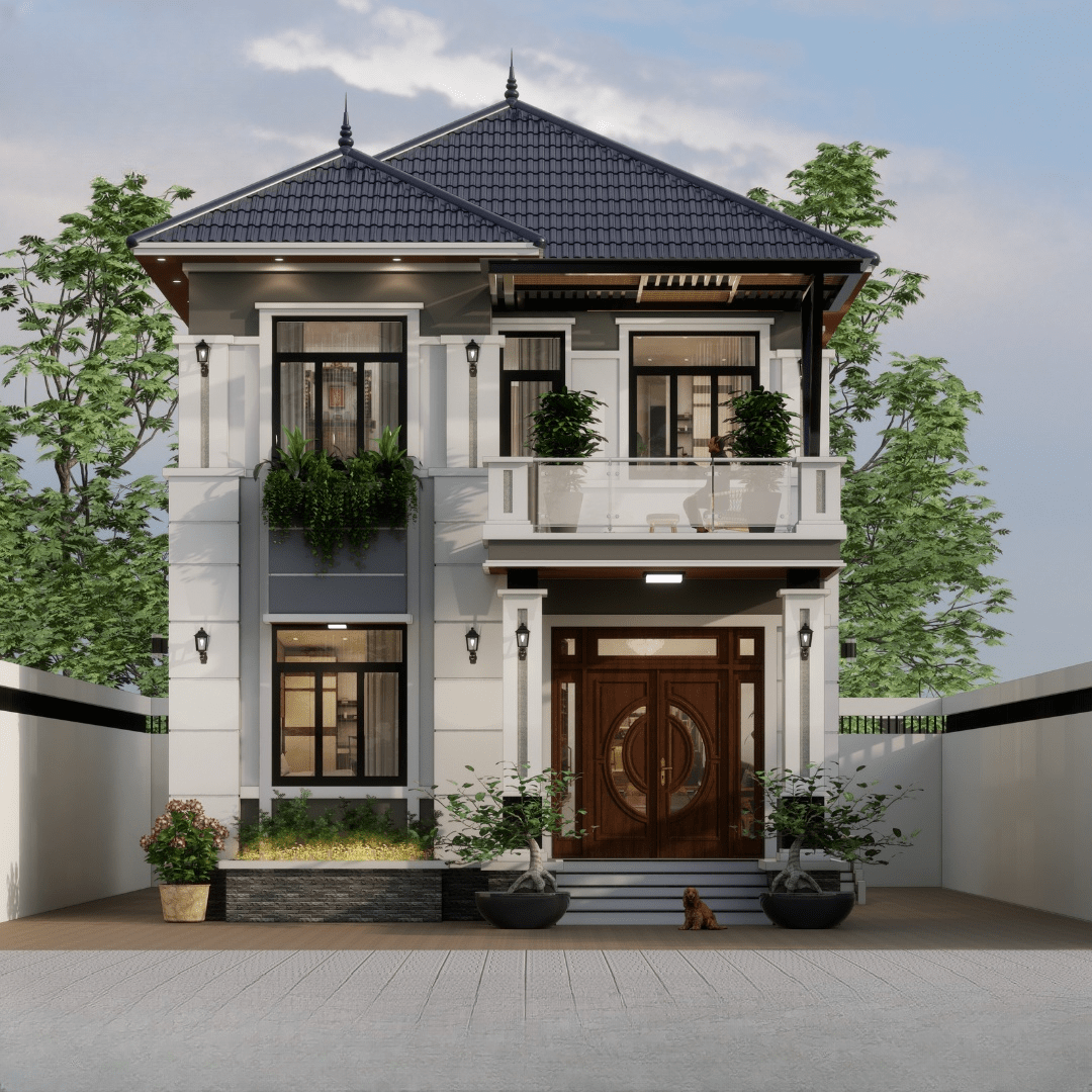 Mẫu nhà mái Nhật 2 tầng phù hợp với nhiều phong cách thiết kế khác nhau
